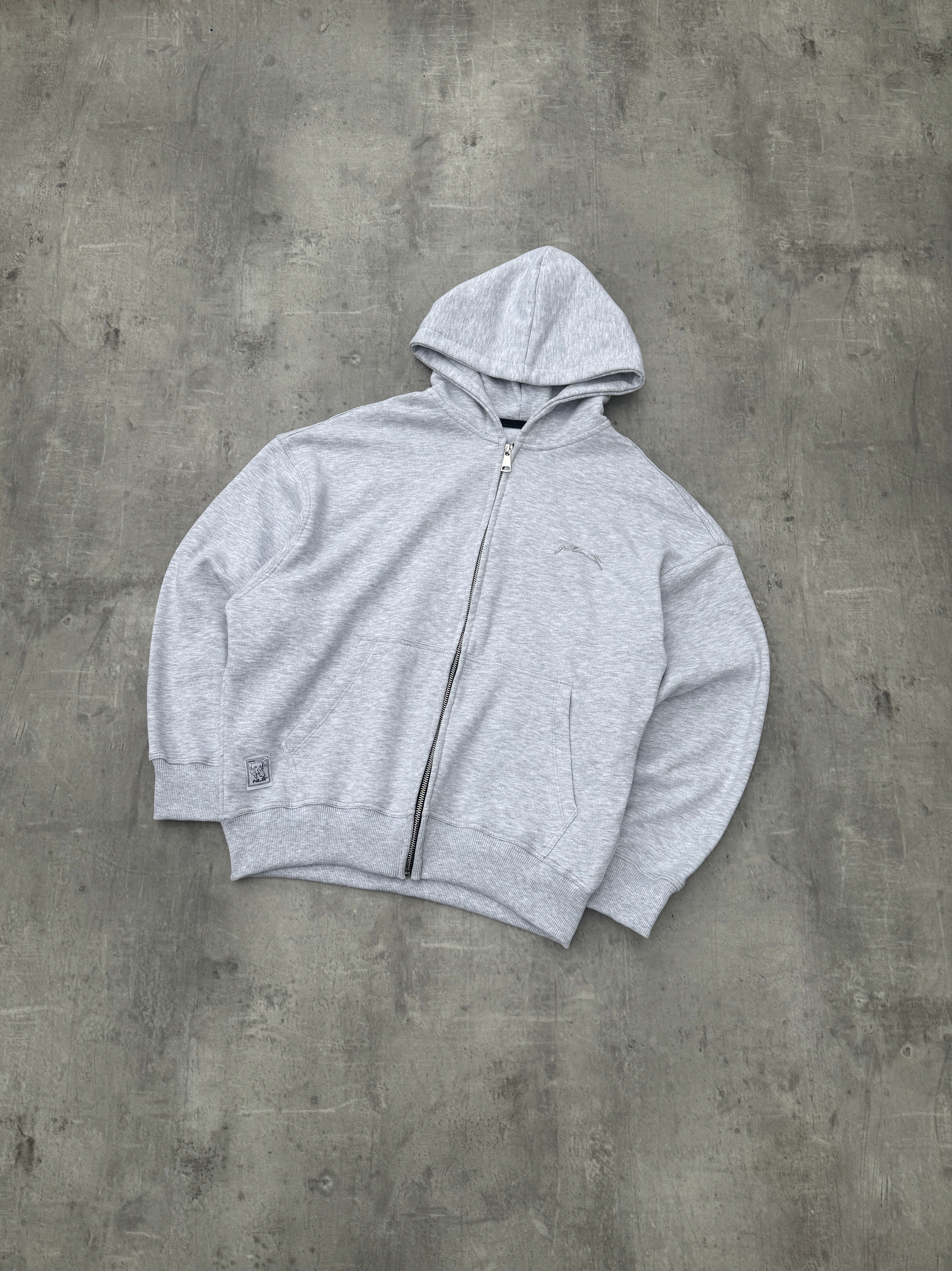 UNIFORM Zip Hoodie Grey