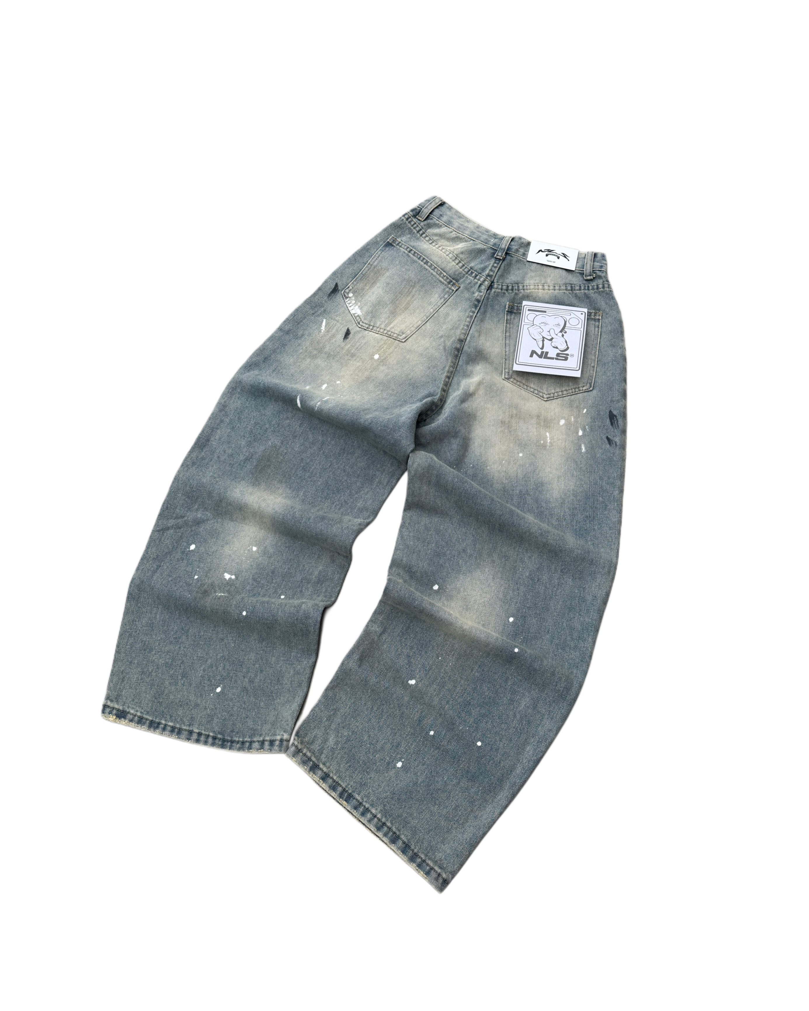 Printed Denim Blue Jeans